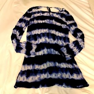 Tie dye billabong cover up dress blue super cute sz medium